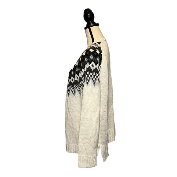 Cato Woman White Jeweled Rhinestone Fairisle Knit Sweater Plus Size 22/24W - Picture 3 of 9